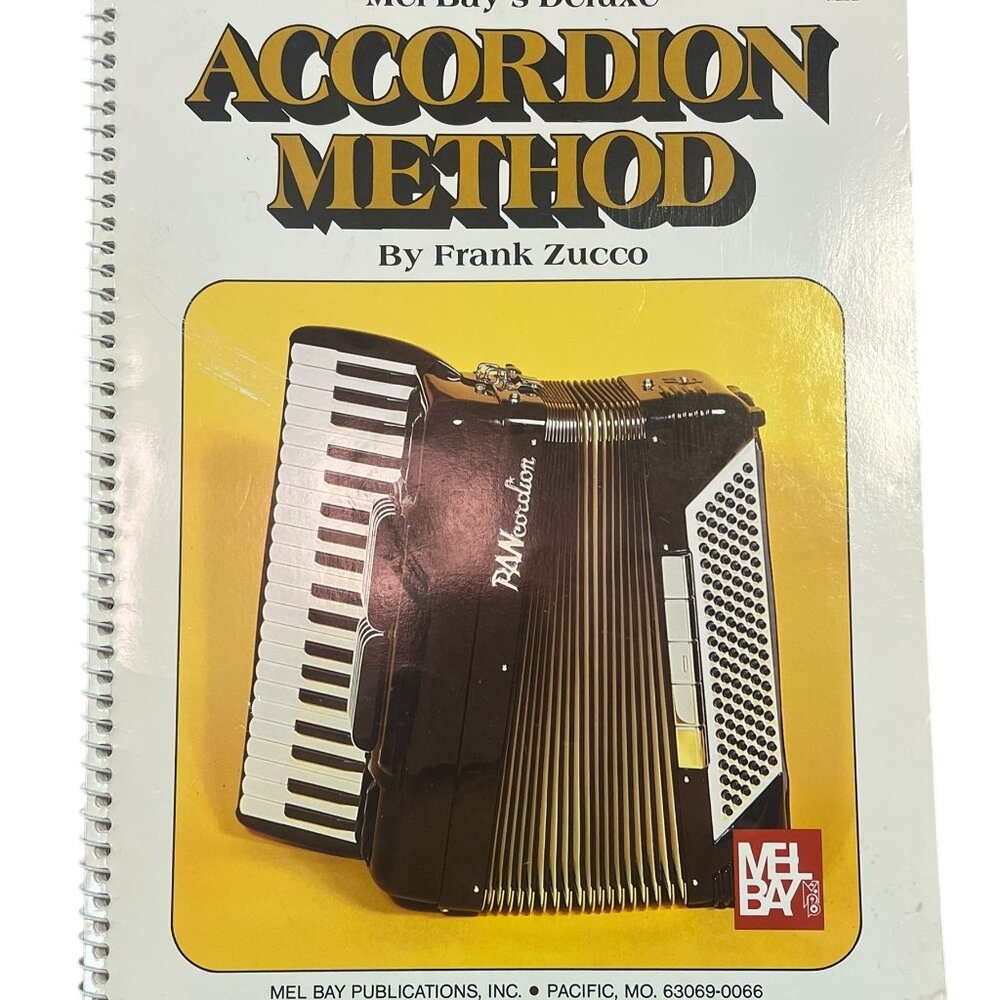 Mel Bay's Deluxe Accordion Method By Frank Zucco Music Book Sheet Music Vintage